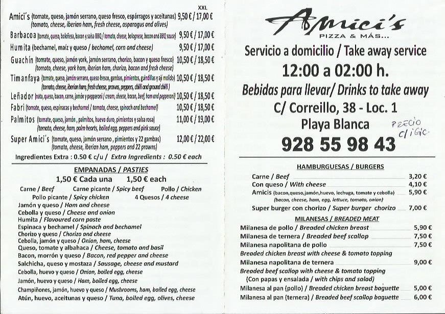 amici playa blanca takeaway lanzarote 
