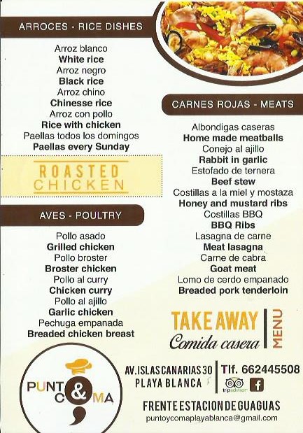 punto coma playa blanca takeaway lanzarote